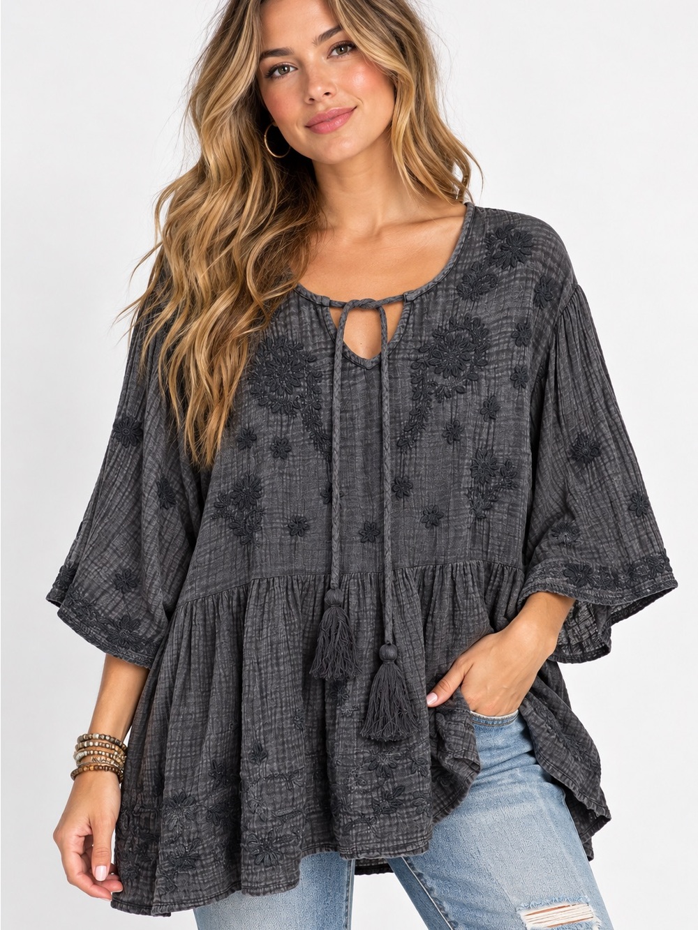 Ivy Jane Boho Embroidered Blouse